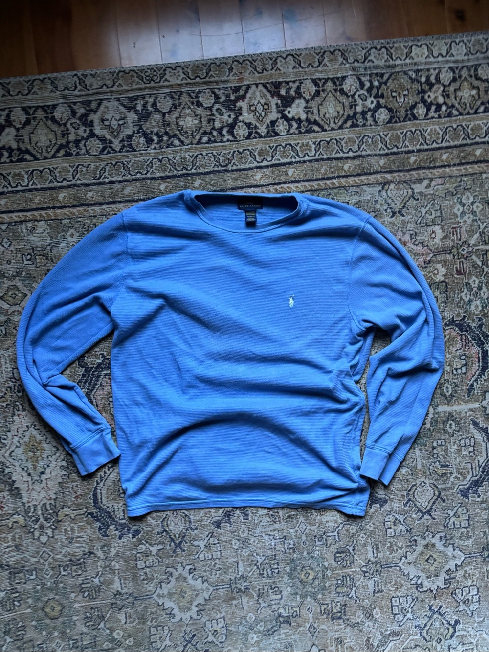 Polo by Ralph Lauren Blue Thermal Long-Sleeve Crewneck Shirt